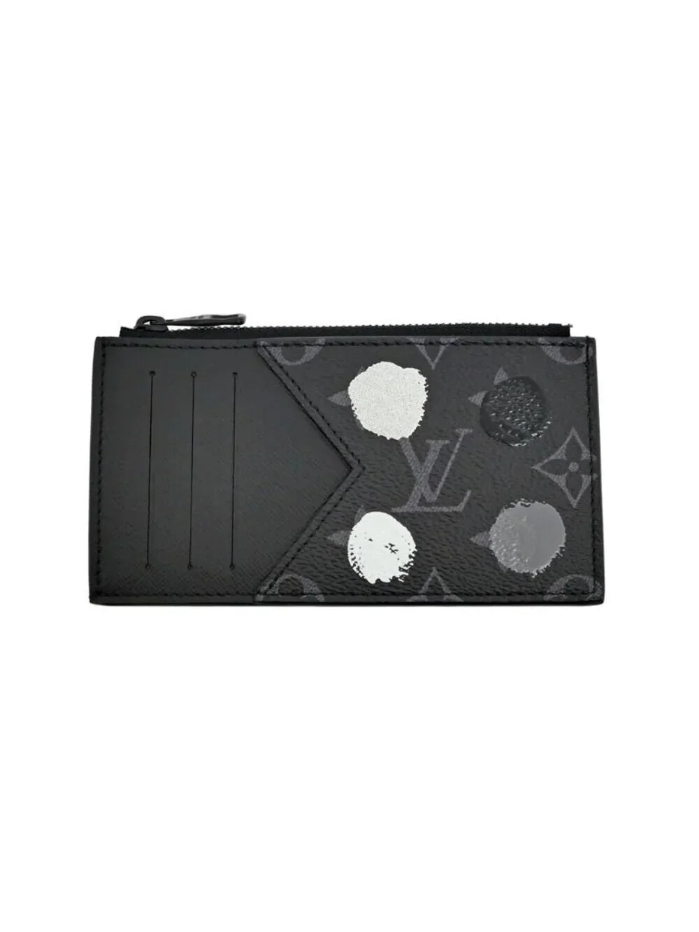 Louis Vuitton Fragment Case Monogram Eclipse LV Yk Yayoi Kusama Black Coin Card